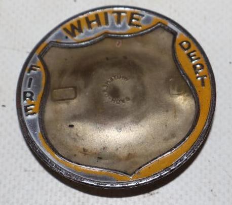 White Motor Car Co Fire Department Employee Pin Back Badge: 2" diameter
