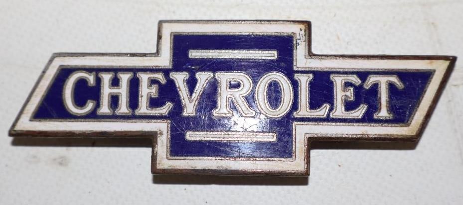1920's Chevrolet Cloisonne Radiator Emblem Badge: 4" x 1.50"