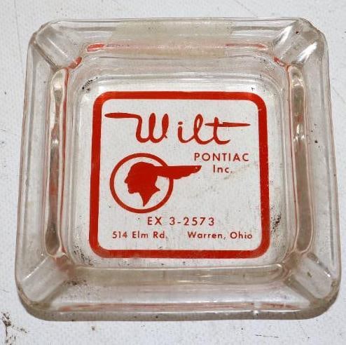 Wilt Pontiac Warren Ohio Advertising Ashtrays: 4" x 4" x 1"