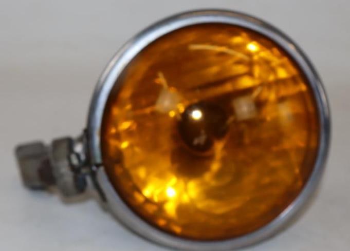 Early  Automobile Yellow Glass Lens Accessory Light (1 of 3)
