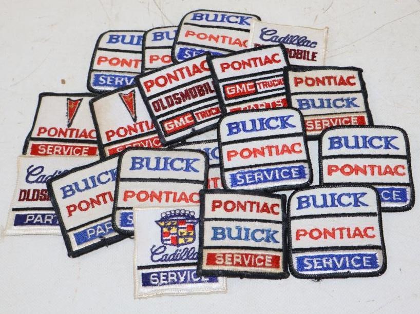 Group of 18 Cadillac, Buick, Pontiac Service Technician Shirt Patches: largest is 2.50" x 2.50"