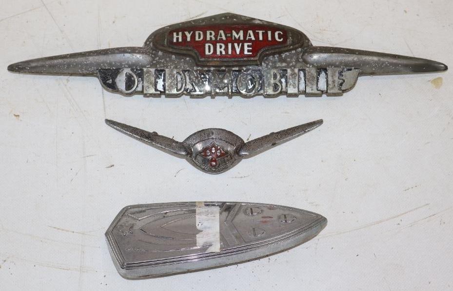 Group of 3 1930's -1940's Oldsmobile Grill Emblems (1 of 4)