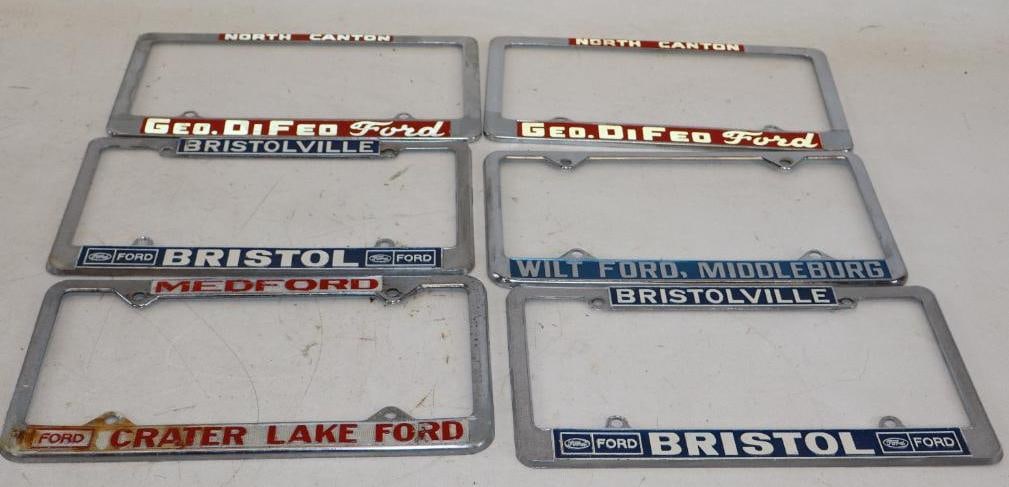 Group of 6 Ford Dealership Licenses Plate Brackets (1 of 6)