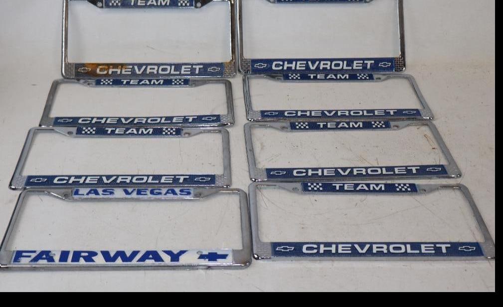Group of 8 Chevrolet Dealership And Racing Licenses Plate Brackets (1 of 5)