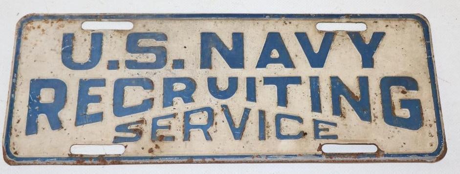 Embossed US Navy Recruiting Service Booster License Plate (1 of 2)