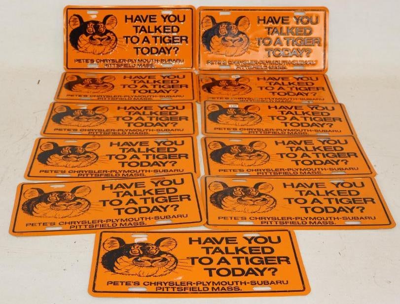 Group of 11 Pete's Chrysler, Plymouth, Subaru Embossed Dealership Booster License Plates (1 of 3)