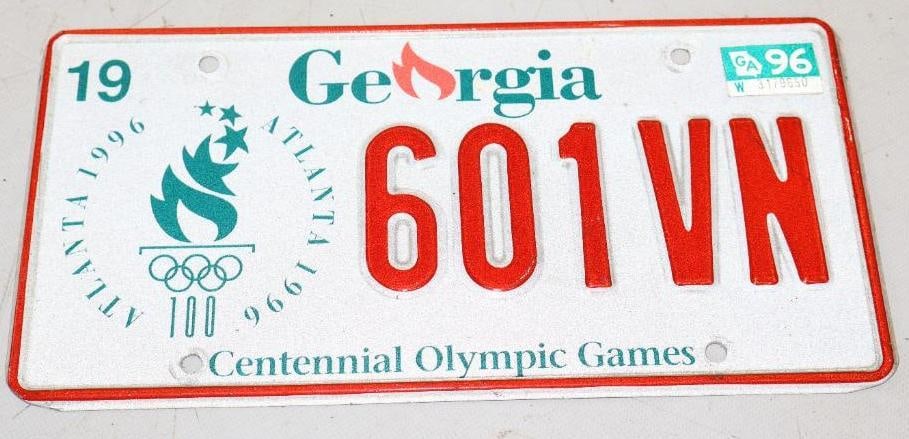 1996 Atlanta Georgia Centennial Olympic Game Specialty License Plate (1 of 2)