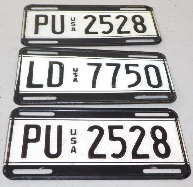 Group of 3 1980's US Forces Stationed in Germany Automobile License Plates (1 of 2)