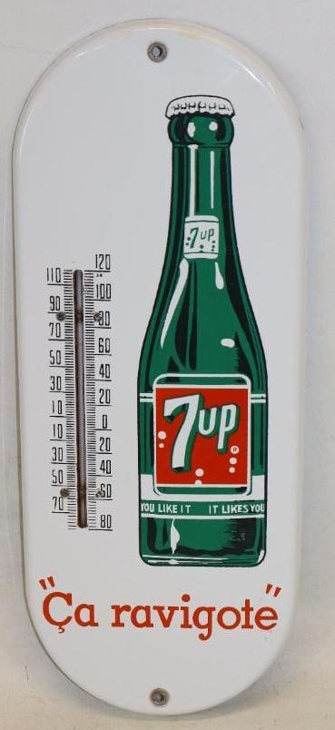 "You Like It, It Likes You" 7-Up Porcelain Advertising  French Canadian Thermometer (1 of 5)