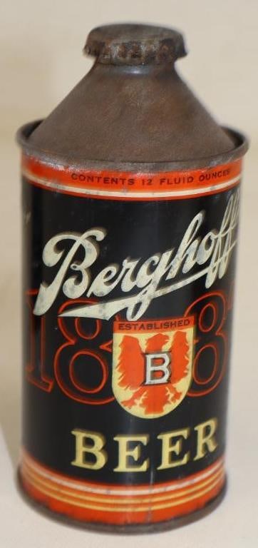 Berghoff Cone Top Beer Can: 12 oz