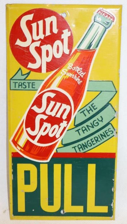 Sun Spot Taste The Tangy Tangerines Soda Metal Door Pull Advertising Sign (1 of 4)