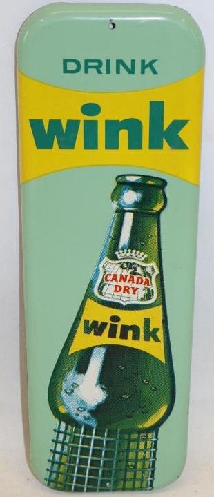 Drink Wink Canada Dry Ginger Ale Soda Metal Door Push Advertising Sign (1 of 6)
