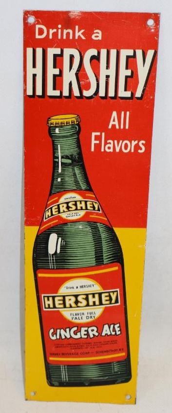 Drink A Hershey All Flavors Ginger Ale Soda Metal Door Push Advetising Sign (1 of 6)