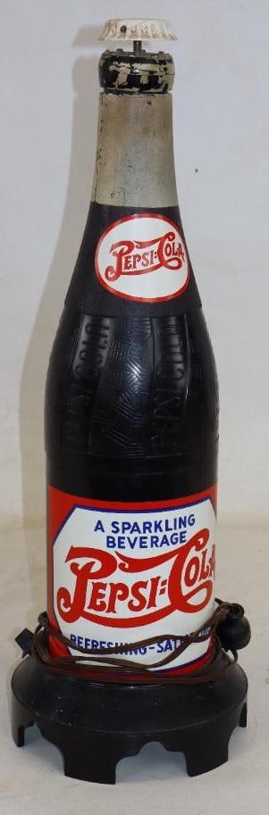 1940's Pepsi-Cola Bottle Shaped Advertising Radio: 24" x 9"