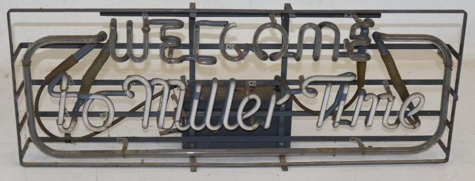 Welcome to Miller Time Light Up Advertising Window Neon (1 of 2)