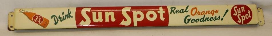 Drink Sun Spot Soda " Real Orange Goodness! " Metal Advertising Door Push (1 of 4)