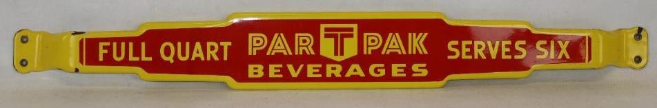 Par T Pak Beverages Full Quart Porcelain Advertising Door Push (1 of 5)