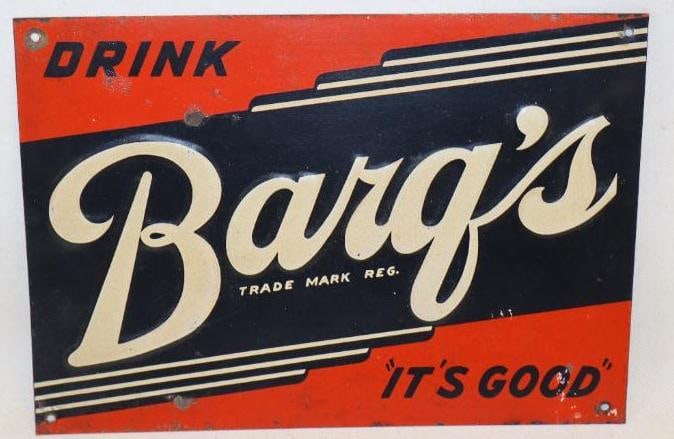 Embossed Drink Barq's Root Beer "It's Good" Single Sided Advertising Sign (1 of 5)