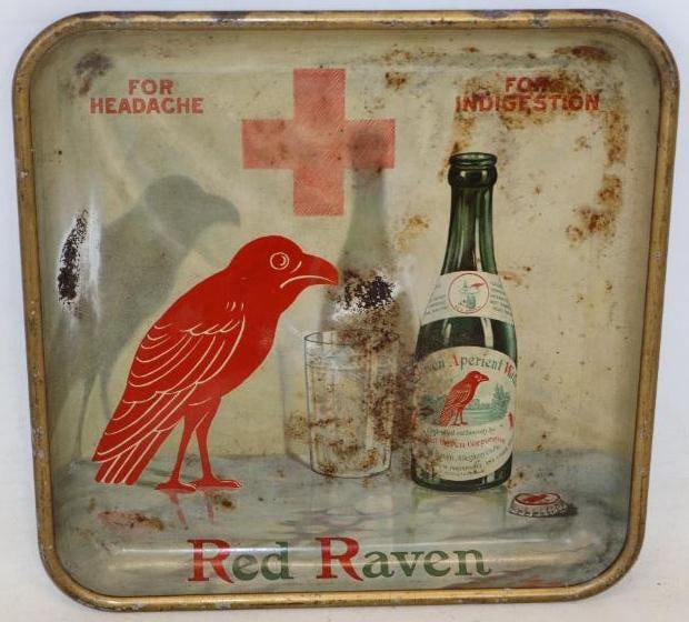Red Raven Aperient Water for Headaches and Indigestion Advertising Tray (1 of 2)
