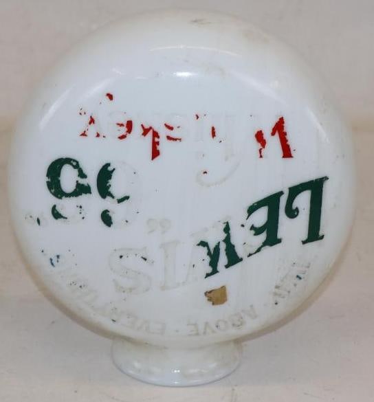 Lewis " 66 " Whiskey One Piece Etched Glass Canopy Globe Light (1 of 5)