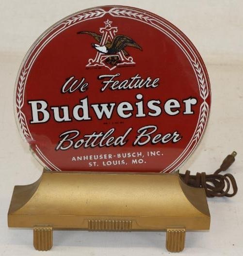 Budweiser "We Feature Bottled Beer" Light-Up Countertop Display Sign (1 of 3)
