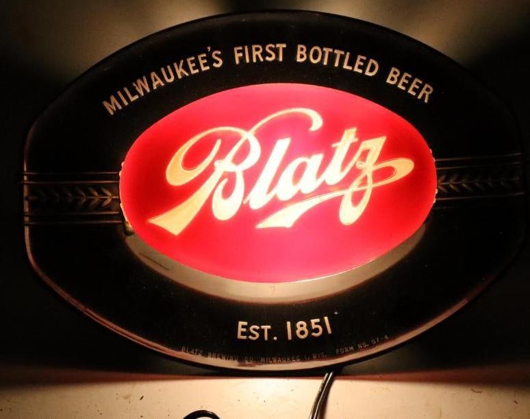 Vintage Blatz Beer Large Exterior Advertising Sign
