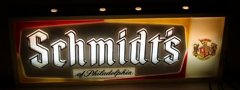 Schmidt's Beer Double Sided Light Up Advertising Sign "You Are Always Welcome Here" (1 of 3)
