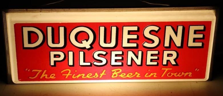 Duquesne Pilsener "The Finest Beer In Town" Advertising Light Up Sign (1 of 3)
