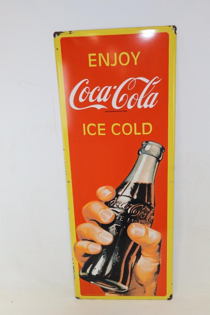 Vertical Porcelain Coca-Cola Advertising Sign Reproduction (1 of 6)