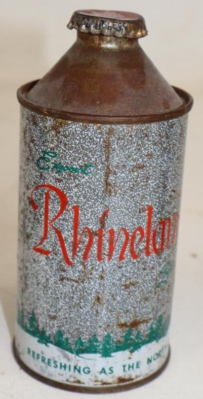 Rhinelander Cone Top Beer Can: 12 oz