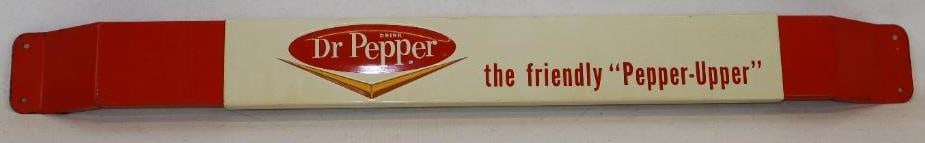 Drink Dr Pepper The Friendly " Pepper-Upper" Metal Advertising Door Push (1 of 5)