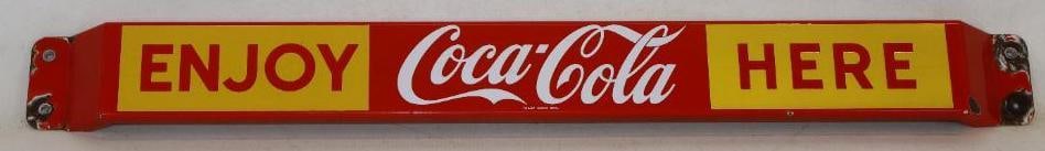 Enjoy Coca Cola Here Porcelain Advertising Door Push (1 of 6)