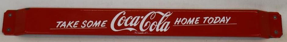 Take Some Coca Cola Home Today Porcelain Advertising Door Push (1 of 6)