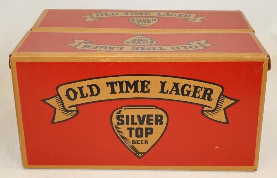 Silver Top Old Time Lager Beer 24 Bottle Plastic Coated Cardboard Carrying Case (1 of 5)
