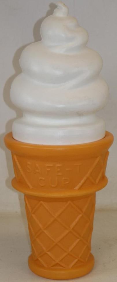 Safety Cup Light-Up Ice Cream Cone Countertop Display: It is missing the cord and light. 8.5" x 26"