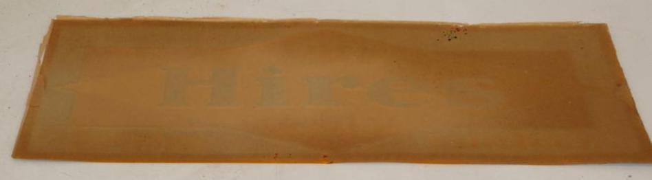 1910's Embossed Hires Root Beer Metal Advertising Sign with Original Shipping Paper (1 of 2)
