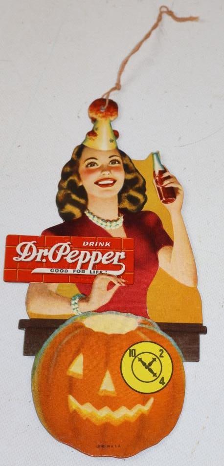 Drink Dr. Pepper Good For Life  10-2-4 Double Sided Cardboard Advertising Fan Pull With (1 of 8)