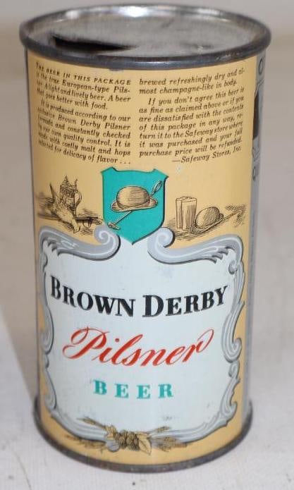 Brown Derby Pilsener Flat Top Beer Can (1 of 2)