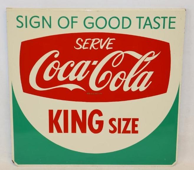 "Sign In Good Taste" Serve Coca-Cola KING Size Single Sided Metal Adverting Rack Sign (1 of 6)