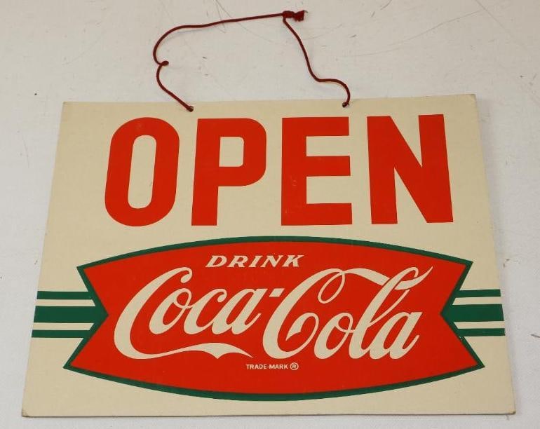 Drink Coca-Cola Open/Close Double Sided Cardboard Fish Tail Window Sign (1 of 7)