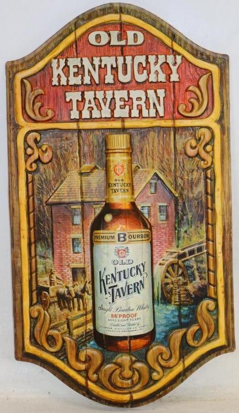 Embossed Old Kentucky Tavern Bourbon Whiskey Advertising Sign (1 of 2)