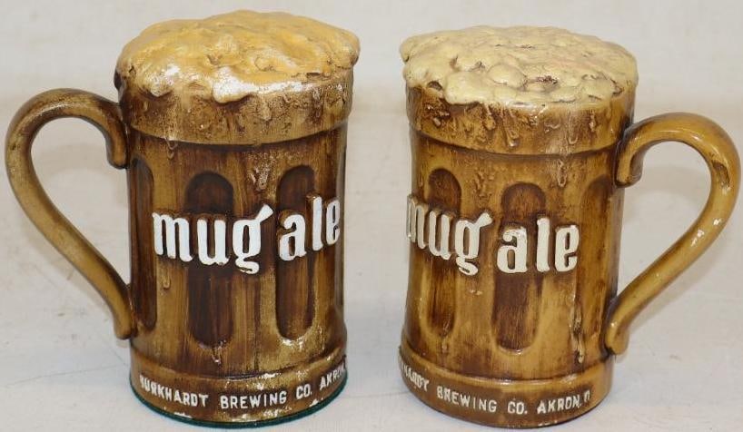 Pair of Mug Ale Burkhardt Brewing Advertising Mugs (1 of 3)