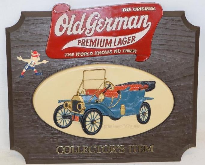 Old German Premium Lager Display Sign with 1911 Ford Model T Touring (1 of 2)