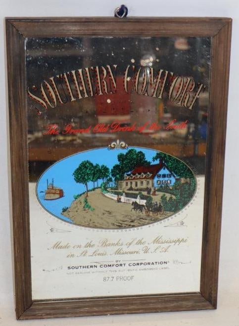 Southern Comfort Mirror Advertising Sign: 13" x 9"