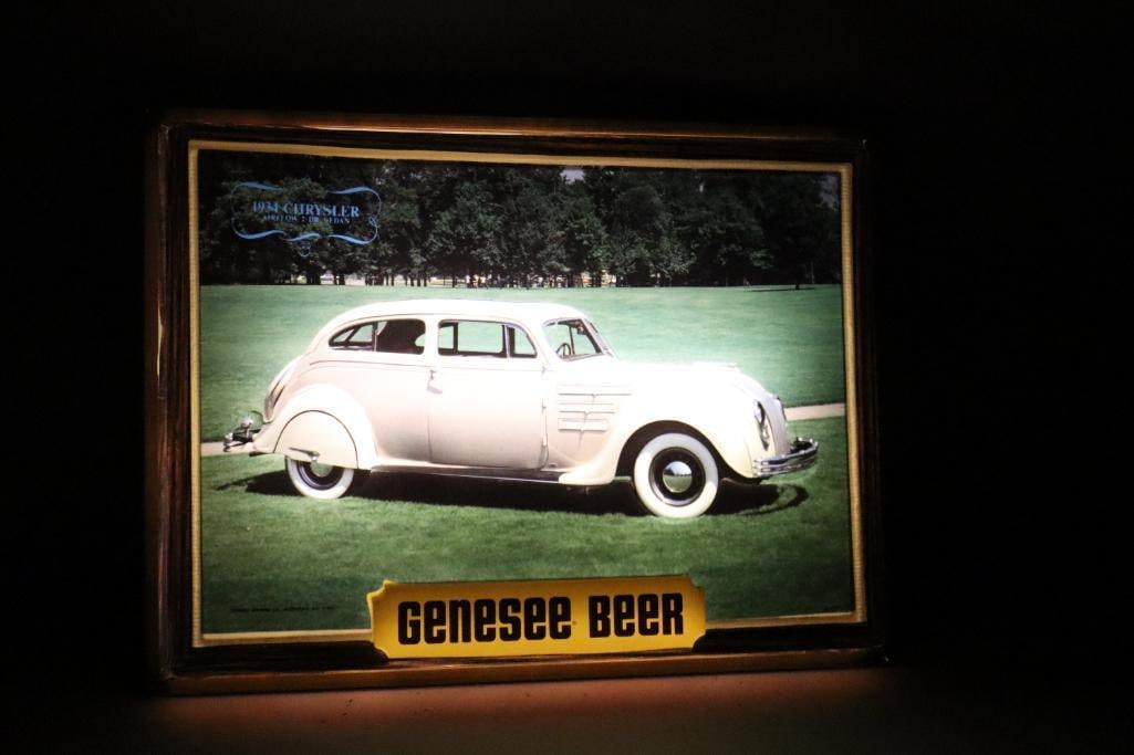 Genesee Beer Light-Up Advertising Sign 1934 Chrysler Airflow (1 of 3)