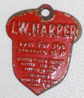 L. W. Harper Kentucky Straight Bourbon Brass ID Tag: 1.5" x 1.25"