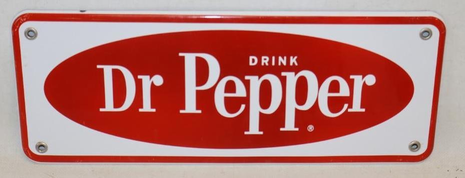 Drink Dr. Pepper Single Sided Porcelain Soda Advertising Sign (1 of 5)