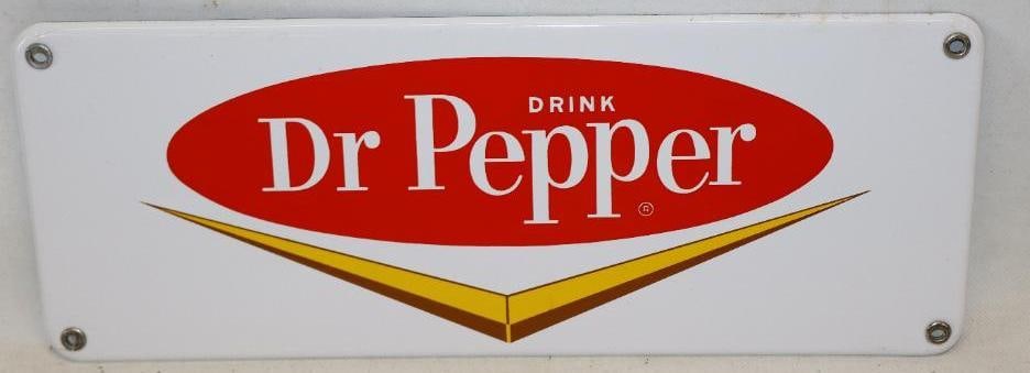 Drink Dr. Pepper Single Sided Porcelain Soda Advertising Sign (1 of 5)