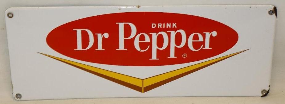 Drink Dr. Pepper Single Sided Porcelain Soda Advertising Sign (1 of 5)