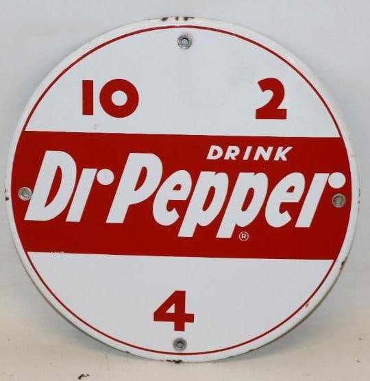 Drink Dr. Pepper 10-2-4- Single Sided Porcelain Soda Advertising Sign (1 of 4)
